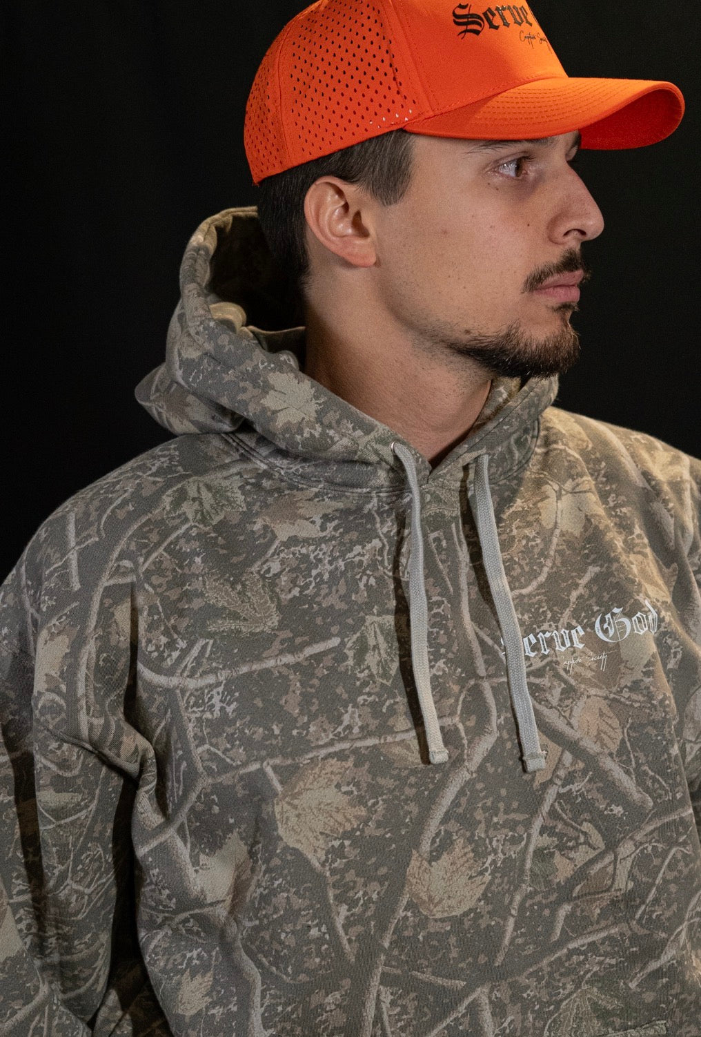 Blaze Orange Serve God Trucker