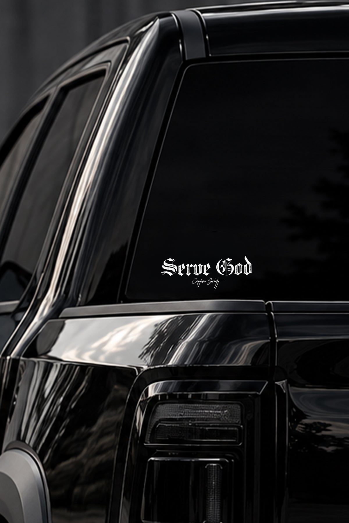 SERVE GOD STICKER WHITE - 5" WIDE