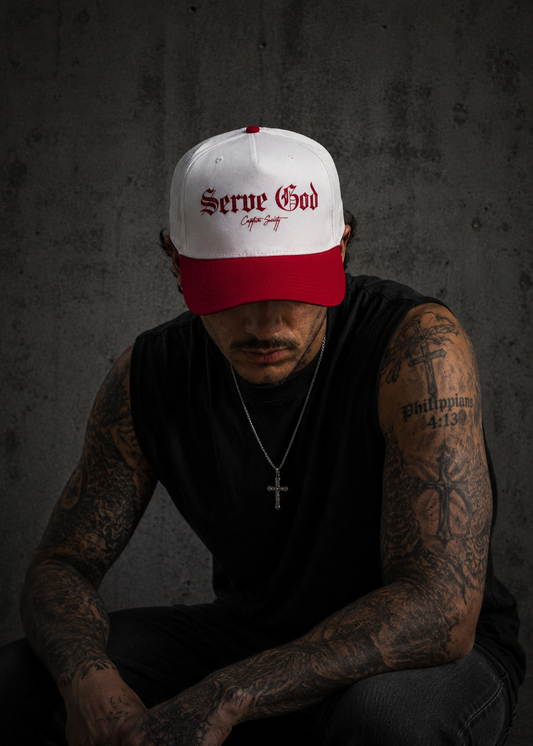 Serve God Hat Red x Cream