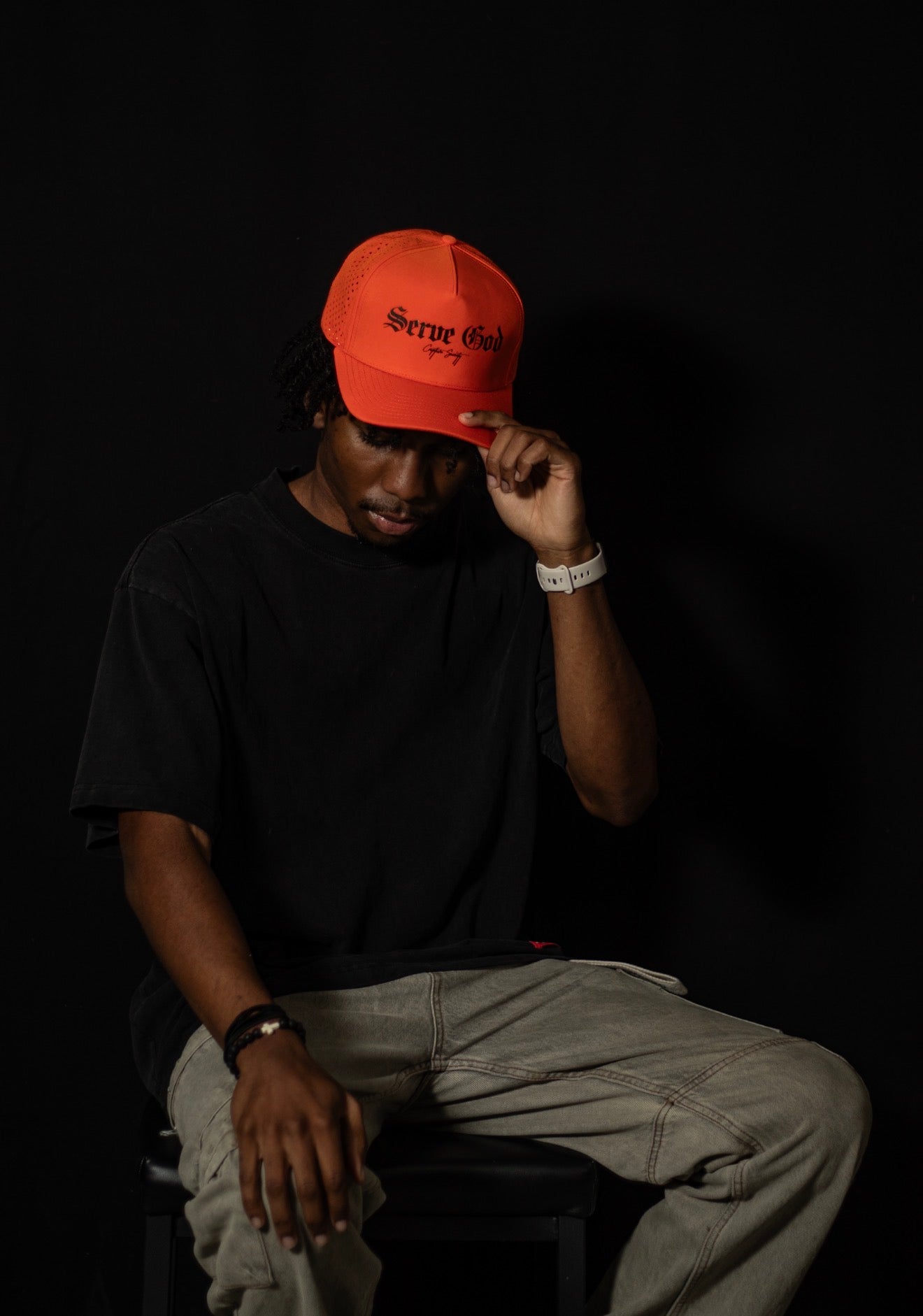 Blaze Orange Serve God Trucker