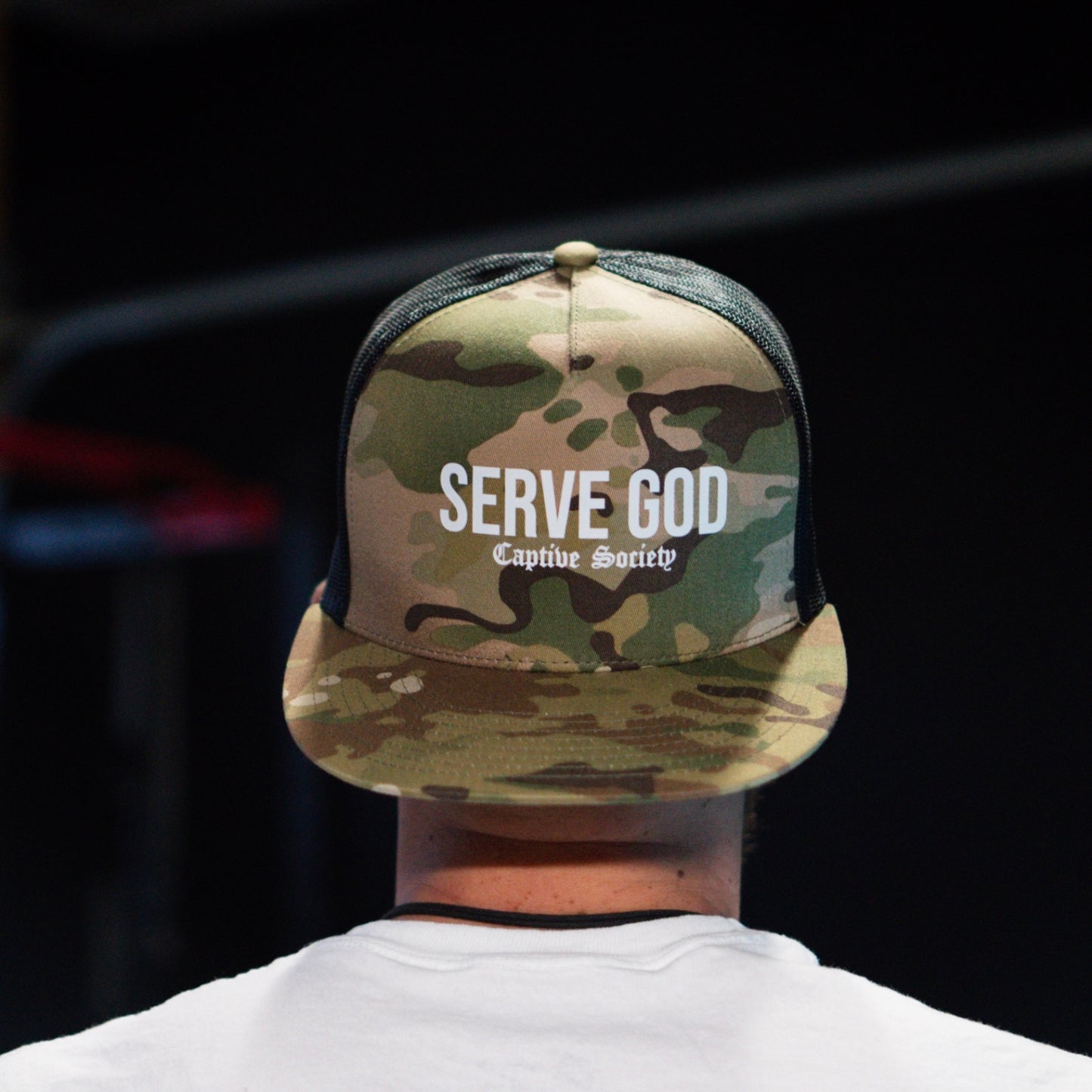 SERVE GOD MULTICAM SNAPBACK HAT