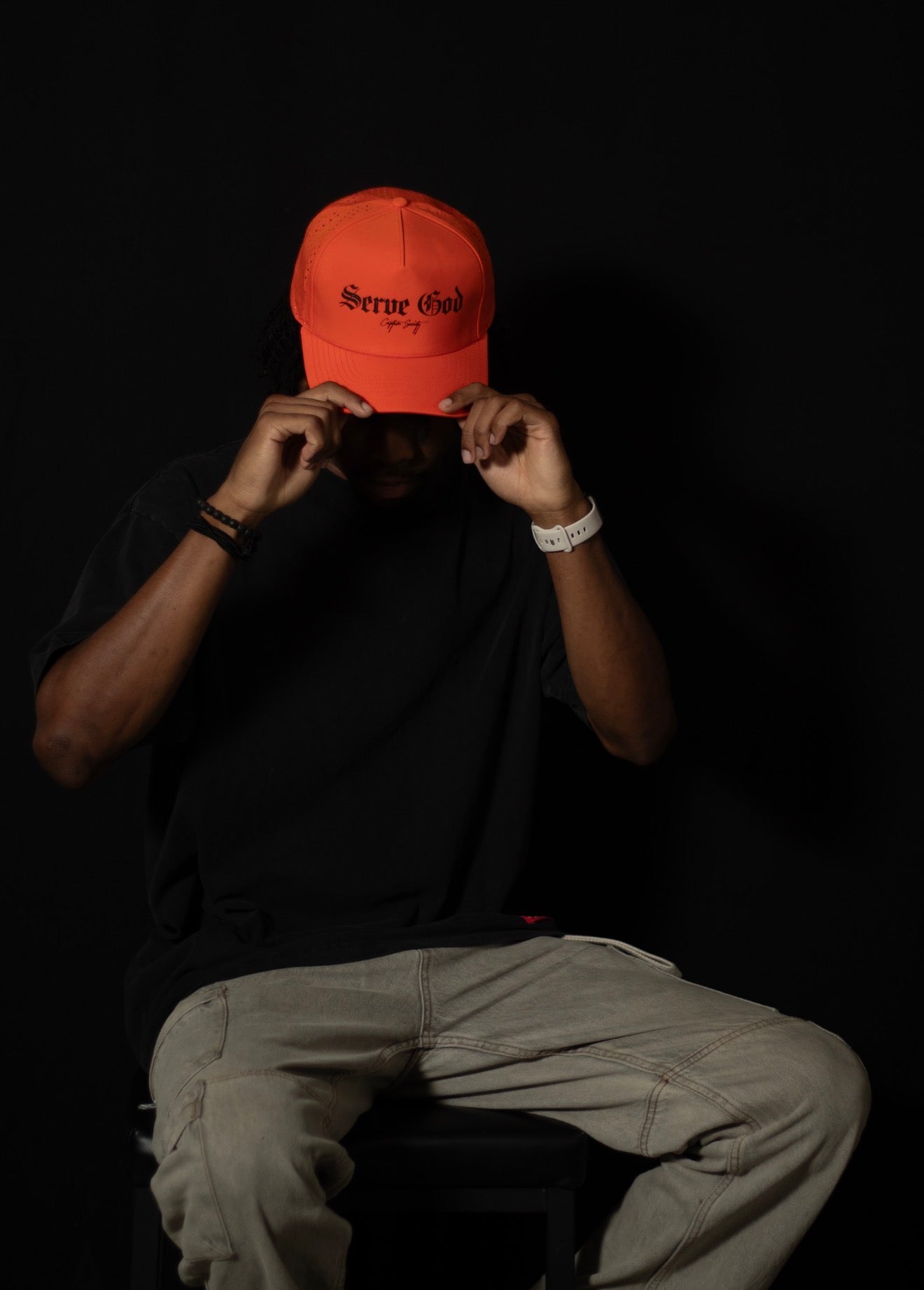 Blaze Orange Serve God Trucker