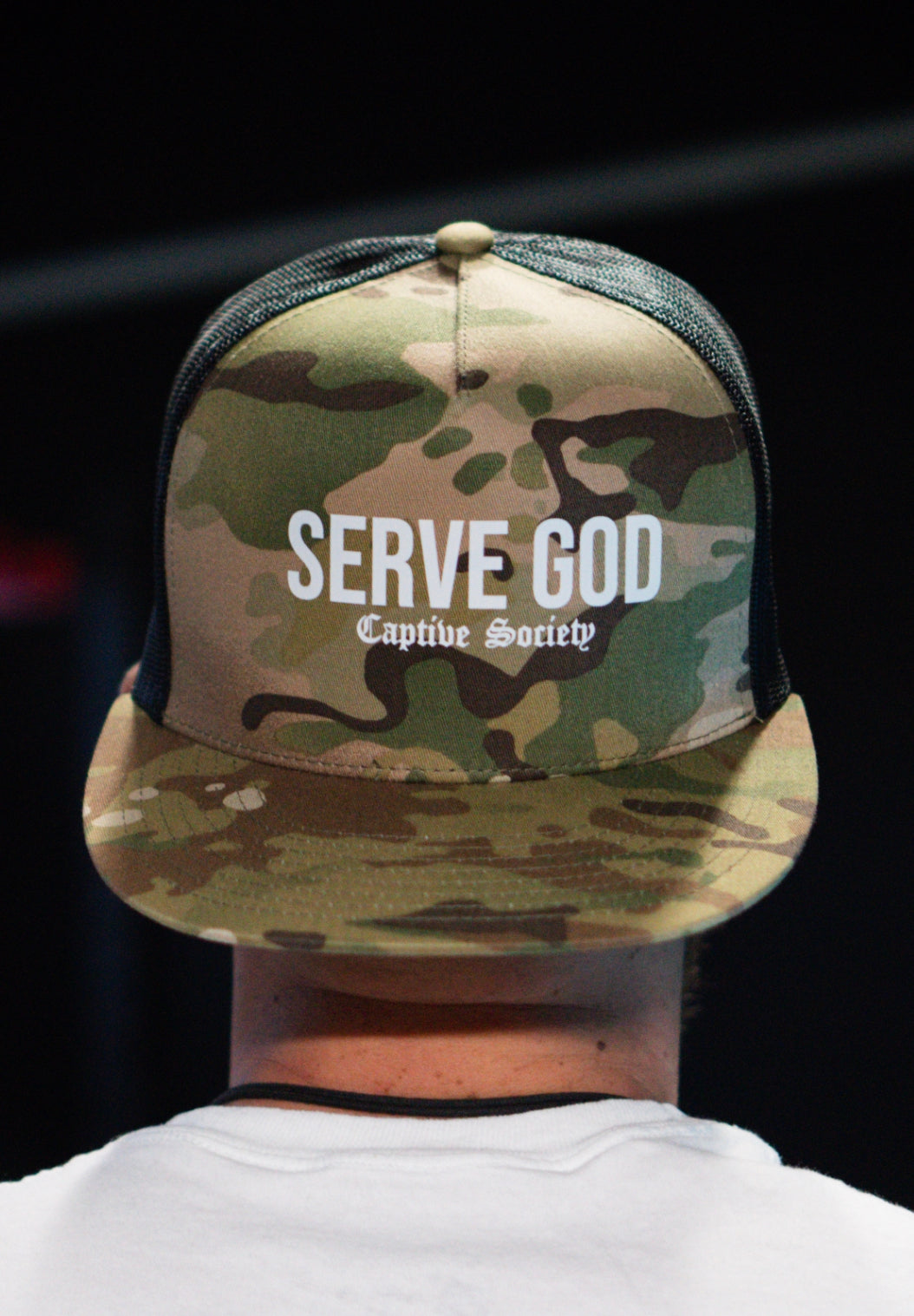 SERVE GOD MULTICAM SNAPBACK HAT