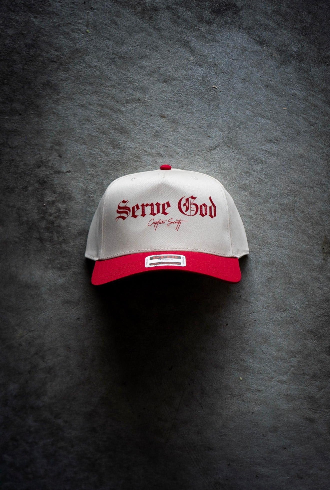 Serve God Hat Red x Cream
