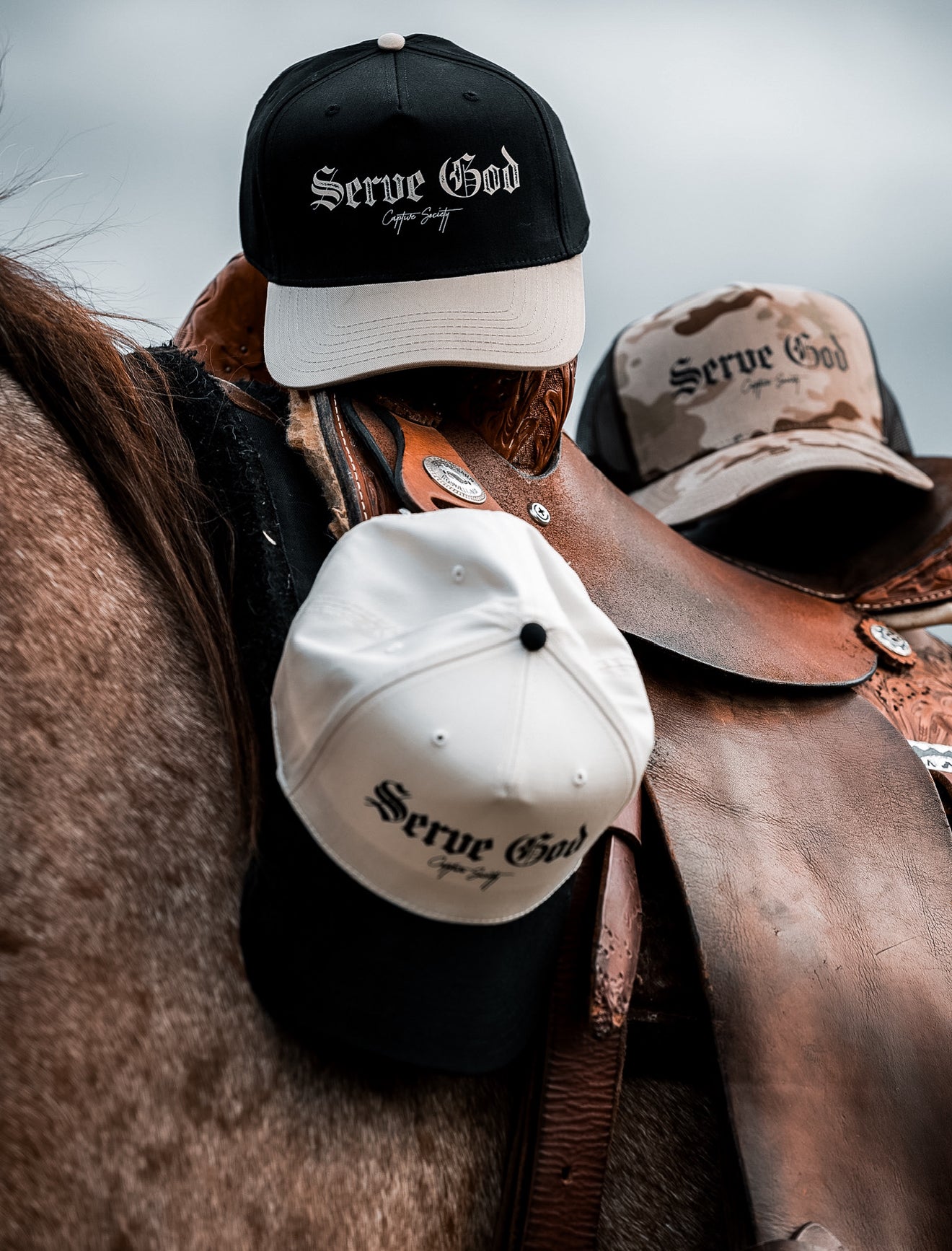 Serve God Cap - Black & Tan