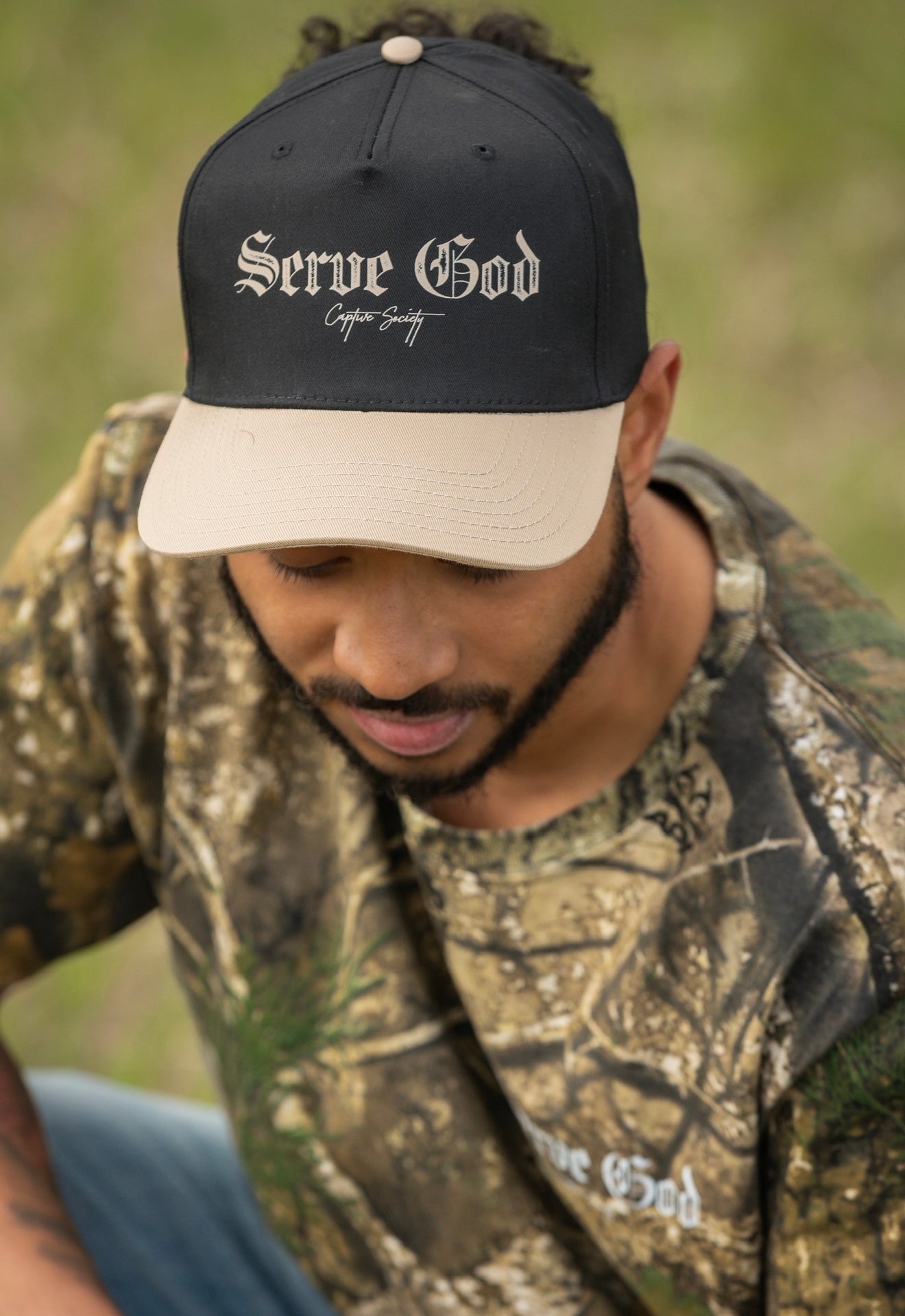 Serve God Cap - Black & Tan