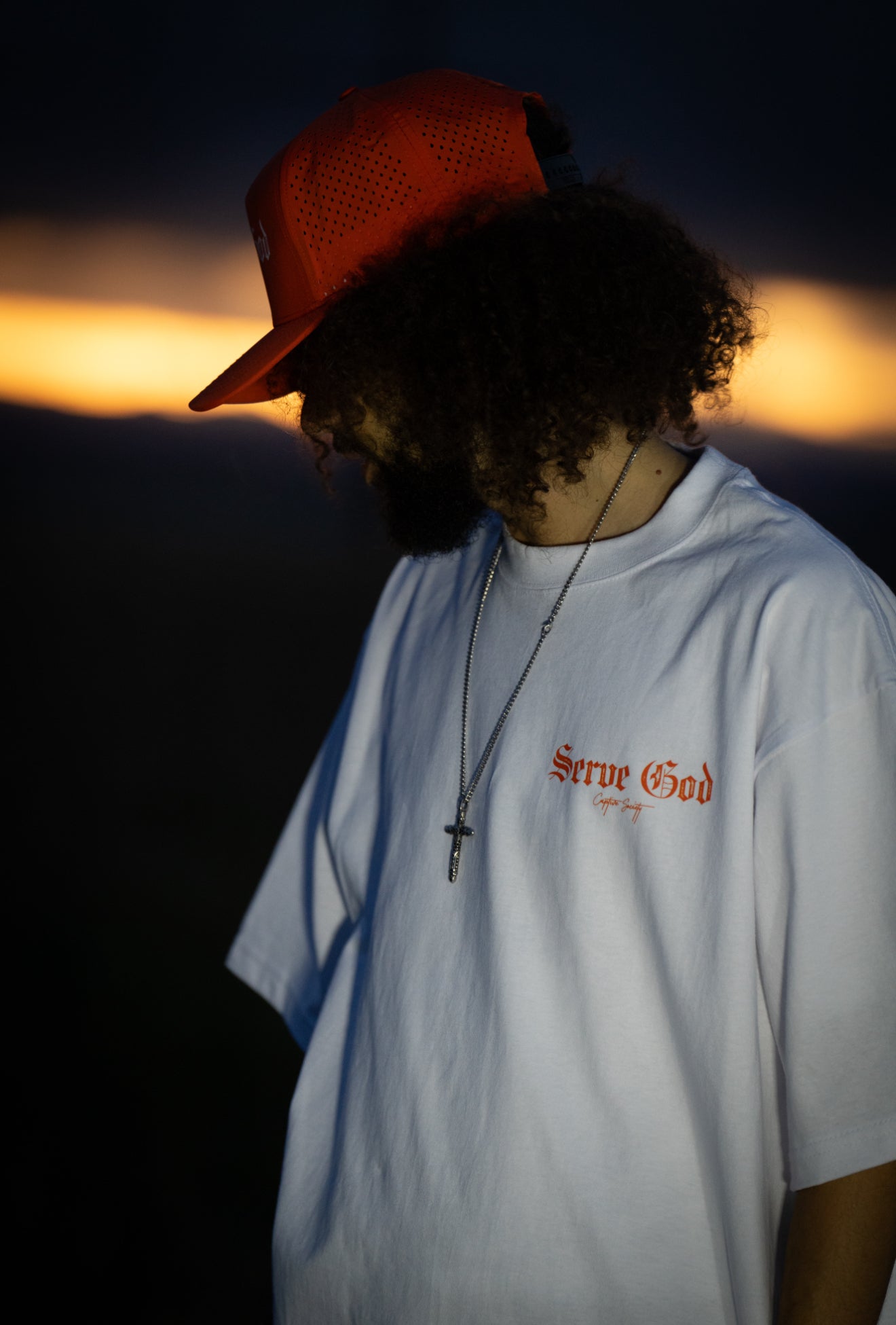 White x Orange Serve God Tee