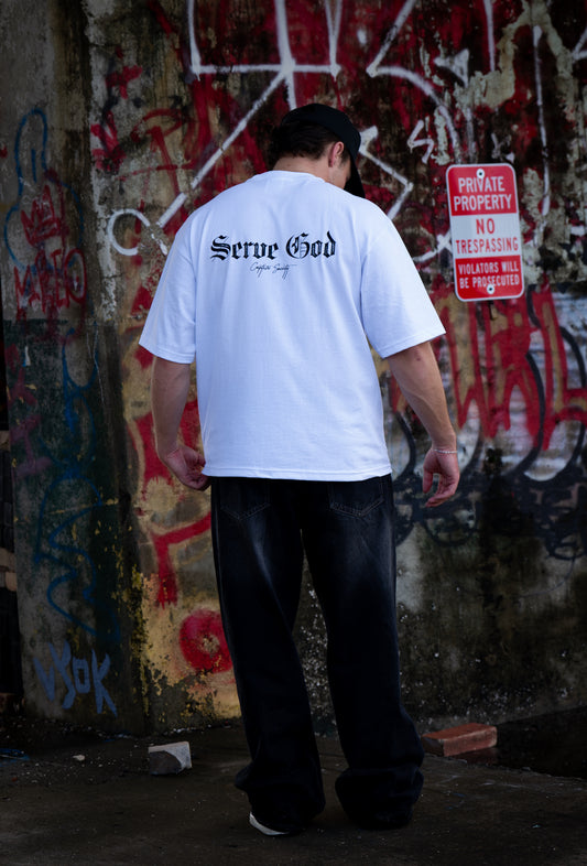 Serve God Heavyweight Tee - White