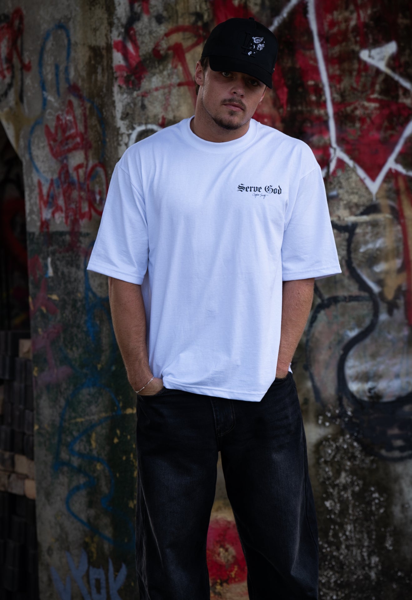 Serve God Heavyweight Tee - White