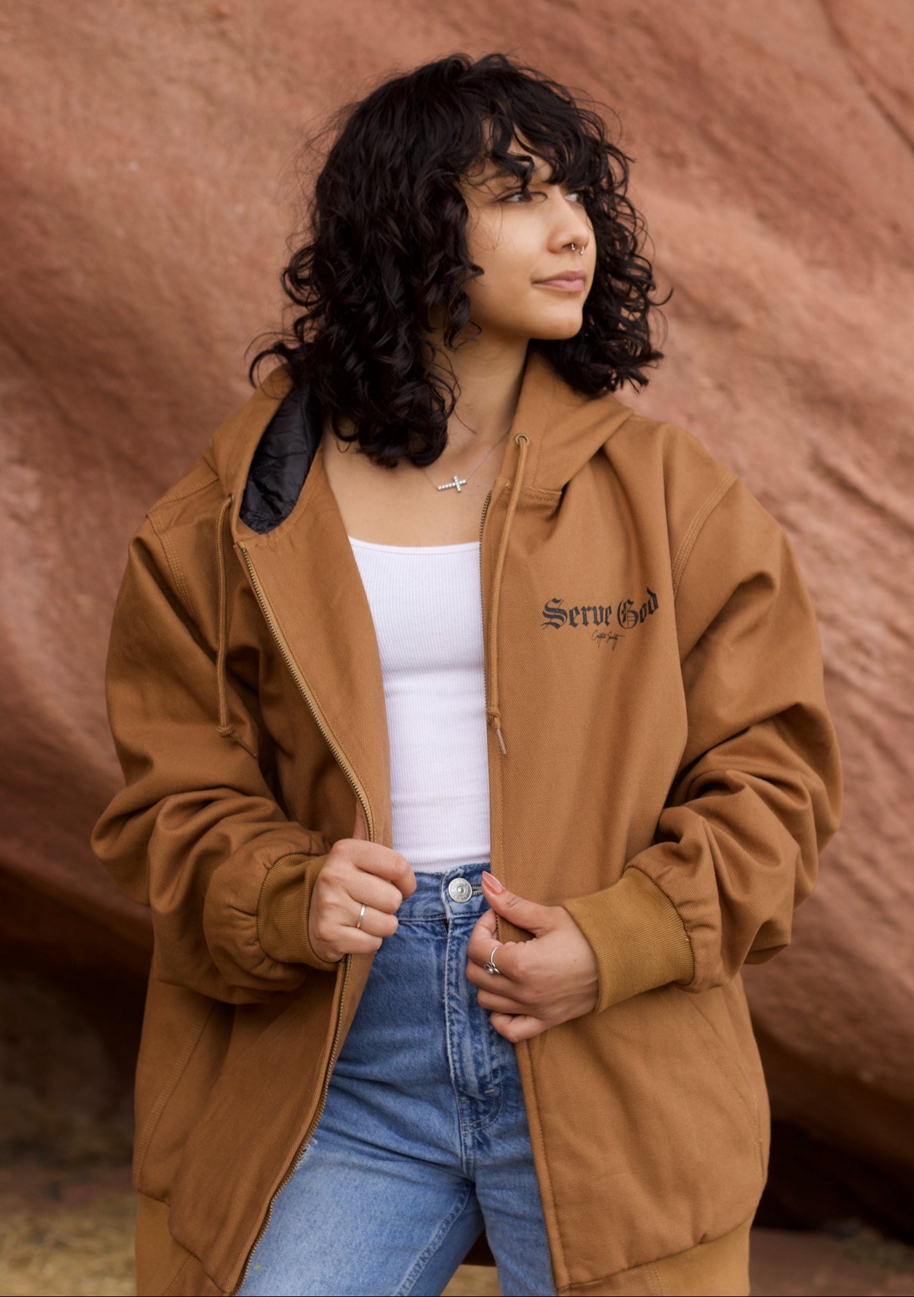 Insulated Serve God Canvas Jacket