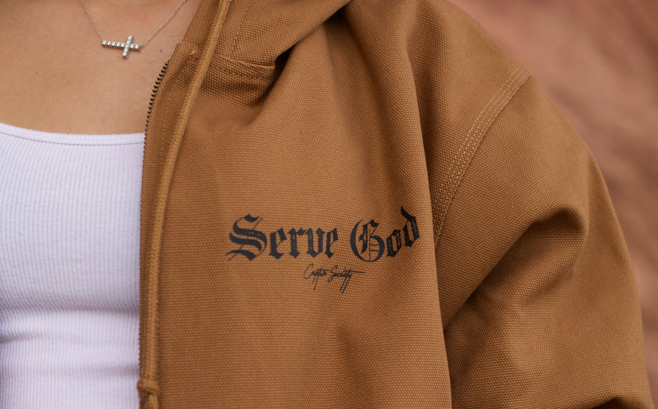 Insulated Serve God Canvas Jacket